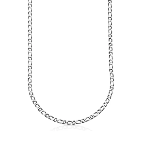 Collier chaîne figaro allongée STEELX 6mm - Argent