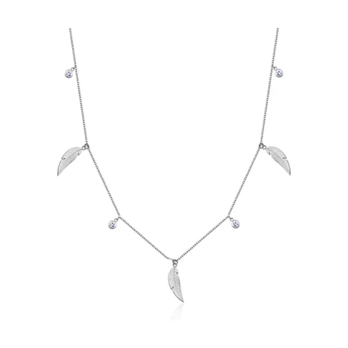 Collier feuille et cristal CJ Steelx Station