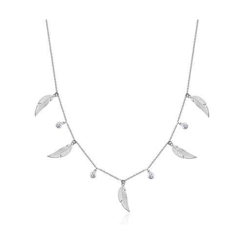 Collier feuille et cristal CJ Steelx Station