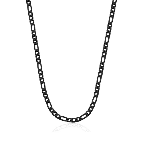STEELX 4.5mm Figaro Chain Necklace - Black