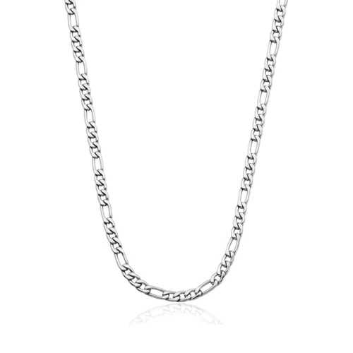 STEELX 4.5mm Figaro Chain Necklace - Silver - 18"