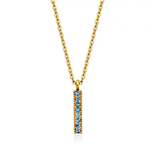 CJ Steelx Light Sapphire Birthstone Bar Necklace - December