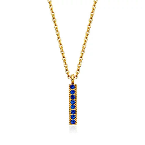 CJ Steelx Sapphire Crystal Birthstone Bar Necklace - September