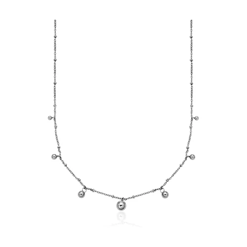 CJ Steelx Bead Droplet Necklace - Silver