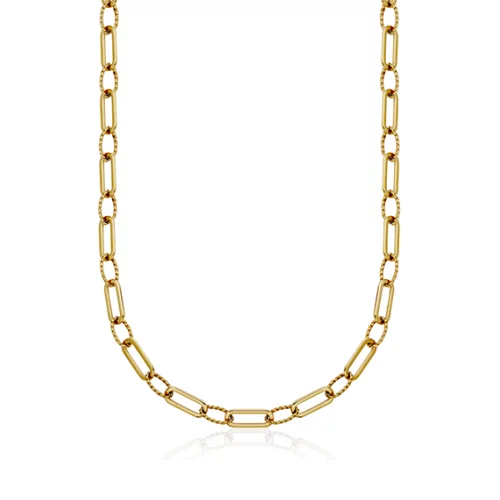 CJ Steelx Paperclip and Twisted Oval Link Necklace - Gold