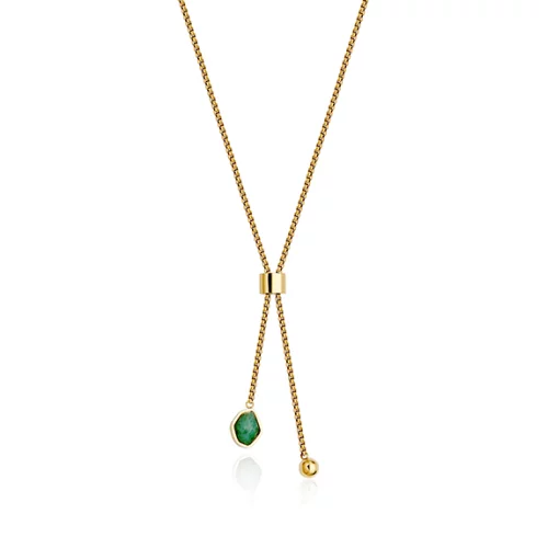 CJ Steelx Aventurine Bolo Necklace - Gold