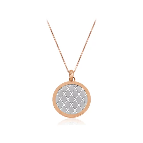 CJ Steelx Grid Necklace - Silver and Rose Gold
