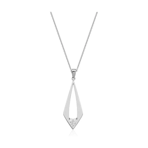 CJ Steelx Diamond Shaped Necklace - Silver