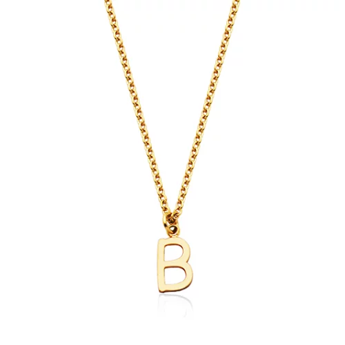 CJ Steelx Carded Letter "B" Necklace - Gold