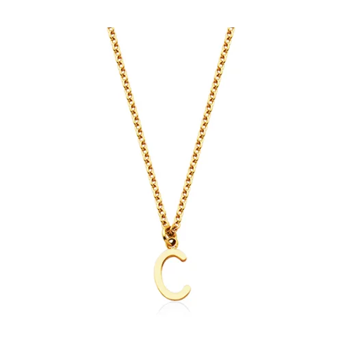 CJ Steelx Carded Letter "C" Necklace - Gold