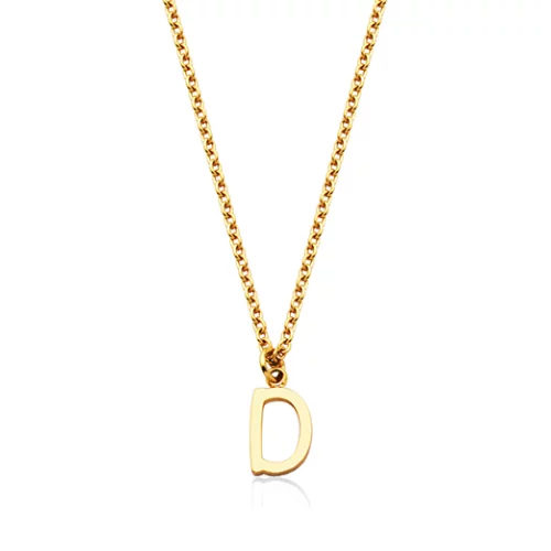 CJ Steelx Carded Letter "D" Necklace - Gold