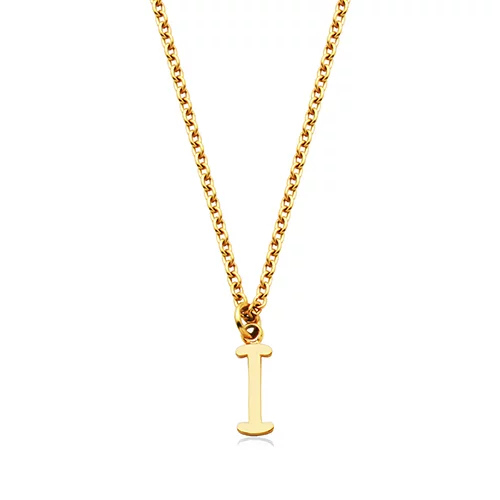CJ Steelx Carded Letter "I" Necklace - Gold