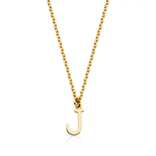 CJ Steelx Carded Letter "J" Necklace - Gold
