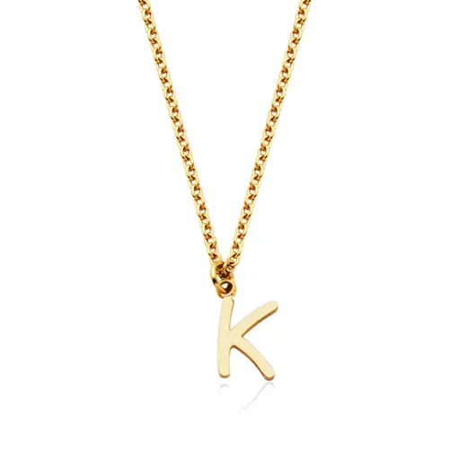 CJ Steelx Carded Letter "K" Necklace - Gold