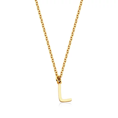 CJ Steelx Carded Letter "L" Necklace - Gold