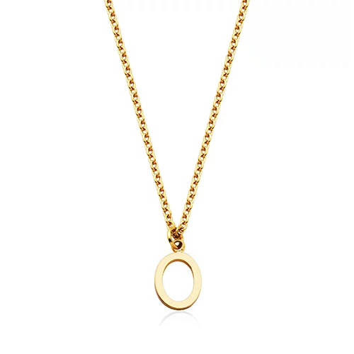 CJ Steelx Carded Letter "O" Necklace - Gold