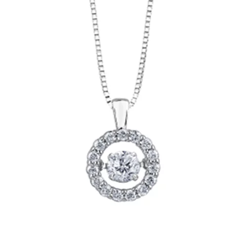 Diamond Halo Pendant in 10K White Gold (0.35 CT)
