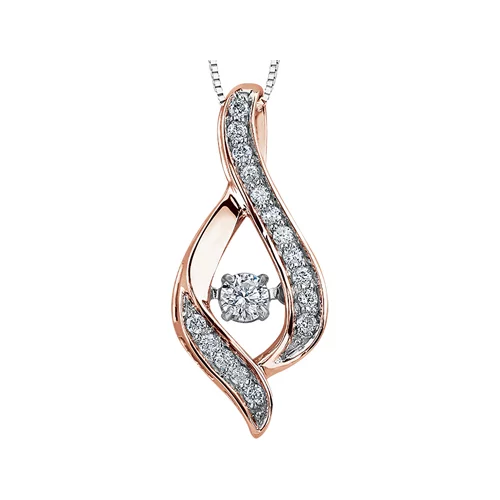 Diamond Swirl Pendant in 10K Rose Gold (0.25 CT T.W.)