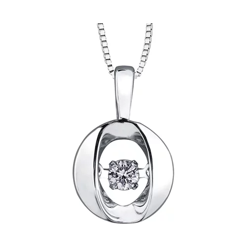 Canadian Diamond Solitaire Oval Pendant in Sterling Silver (0.05 CT.)