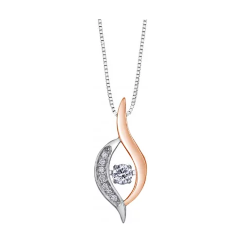 Diamond Swirl Pendant in 10K Rose & White Gold (0.1 CT T.W.)