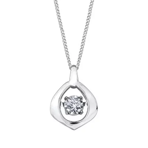 Diamond Solitaire Pendant in 10K White Gold (0.02 CT.)