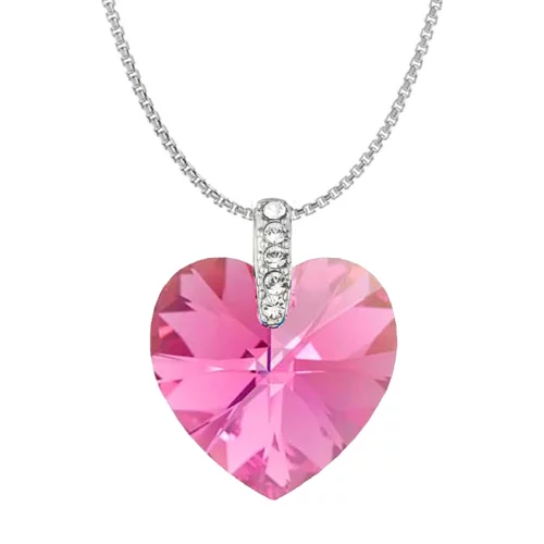 Swarovski Elements Crystal Heart Necklaces - Rose