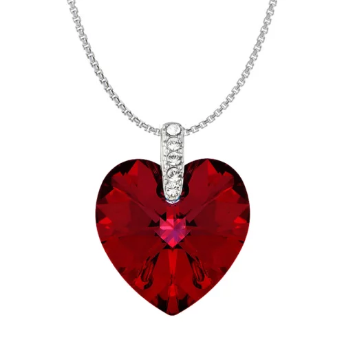 Swarovski Elements Crystal Heart Necklaces - Red