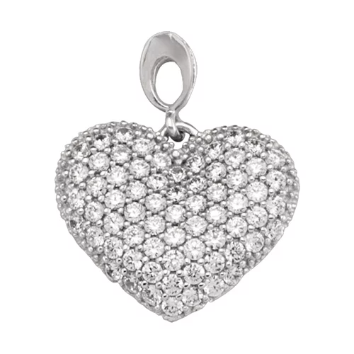 10K white gold fashion Pendants - Heart