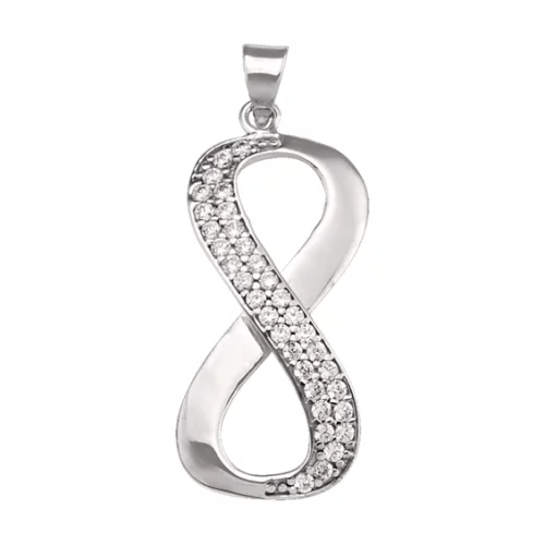 10K white gold CZ fashion Pendants - Infinite Love