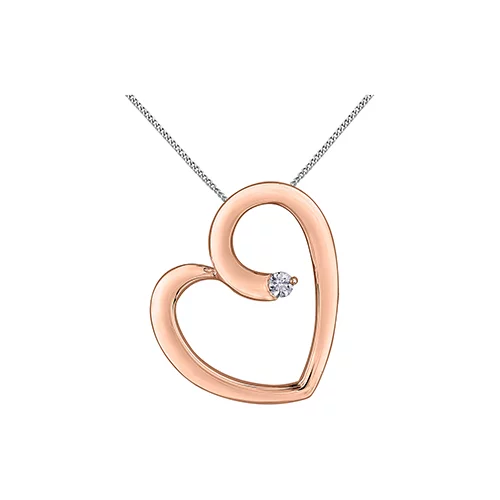 Diamond Pendant in 10K Rose Gold (0.05 CT. T.W.) - Rose Gold