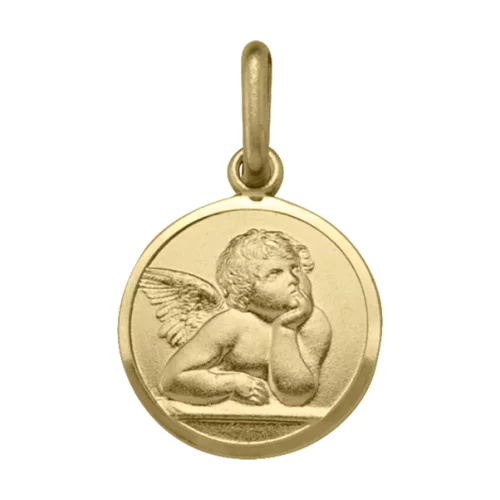 Pendentifs d'ange pensif en or jaune 14 carats - 1,3 g