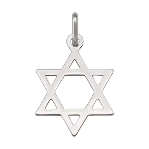 14K White Gold Star of David Pendants - 1.2gm