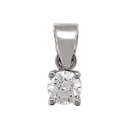 10K Silver Cubic Zirconia Pendants - 0.6gm