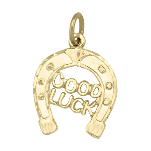10K gold charm - Good Luck