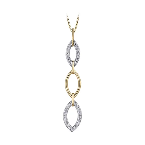 Diamond Pendant in 10K Gold and White Gold (0.25 CT. T.W.) - Silver and Gold