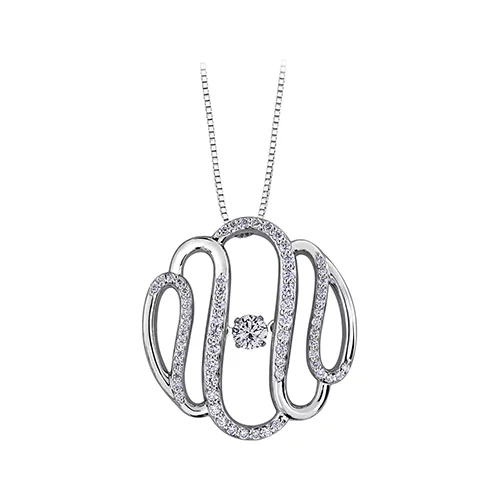 Diamond Pendant in 10K White Gold (0.011-0.12 CT. T.W.) - Silver