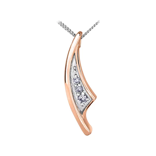 Diamond Pendant in 10K (0.025, 0.015 and 0.01 CT. T.W.) - Silver and Rose