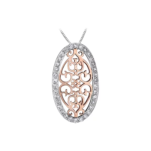 Diamond Pendant in 10K (0.34 CT. T.W.) - Silver and Rose