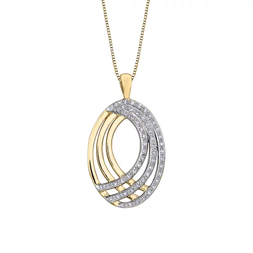 Diamond Pendant in 10K (0.2 CT. T.W.) - Silver and Gold