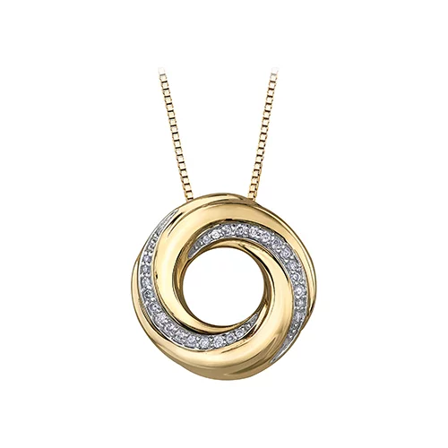Diamond Pendant in 10K (0.09 and 0.02 CT. T.W.) - Gold
