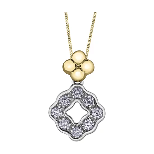 Diamond Pendant in 10K (0.25 CT. T.W.) - Silver and Gold