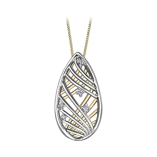Diamond Pendant in 10K (0.034, 0.01 and 0.016 CT. T.W.) - Silver and Gold