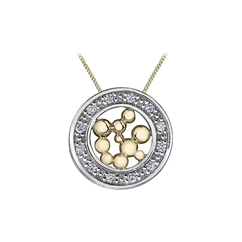 Diamond Pendant in 10K (0.12 CT. T.W.) - Silver and Gold