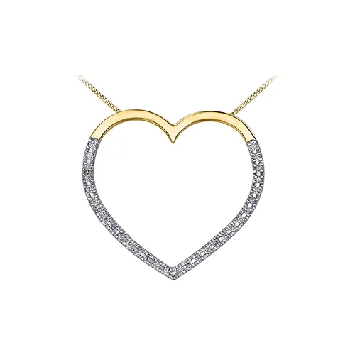Diamond Heart Pendant in 10K Gold (0.15 CT. T.W.) - Gold