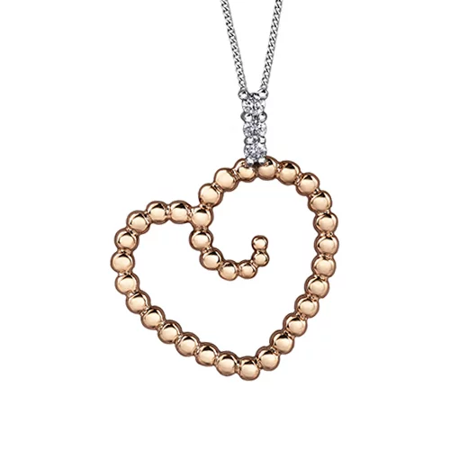 Diamond Pendant in 10K (0.03 and 0.012 CT. T.W.) - Rose