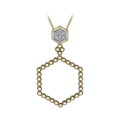 Diamond Pendant in 10K (0.05 CT. T.W.) - Silver and Gold