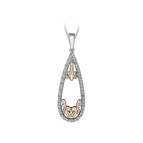 Diamond Pendant in 10K (0.12 CT. T.W.) - Silver and Rose