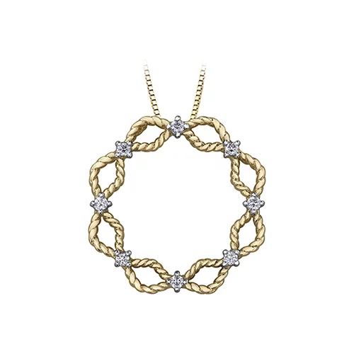 Diamond Pendant in 10K (0.16 CT. T.W.) - Silver and Gold