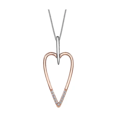 Diamond Pendant in 10K (0.06 CT. T.W.) - Silver and Rose