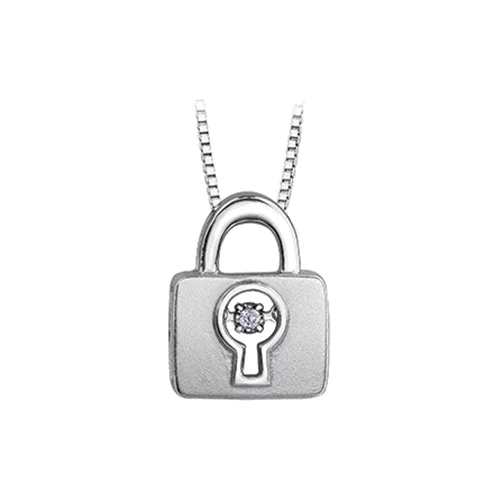 Diamond Pendant in Sterling Silver(0.02 CT. T.W.) - Silver